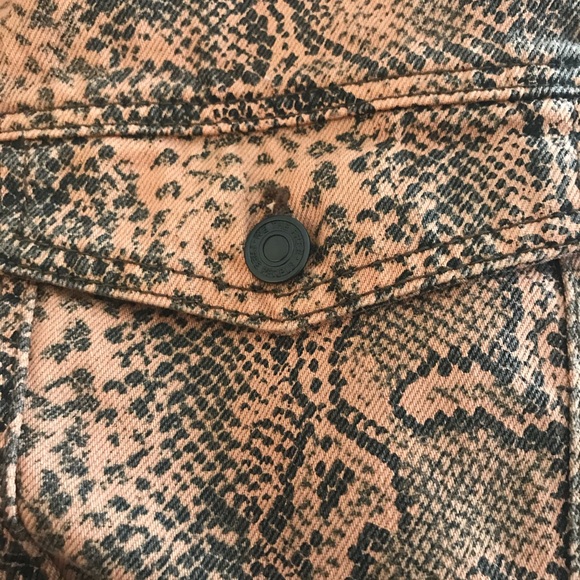 NWT Free People Snake Trucker Jacket in Brown - Picture 4 of 10